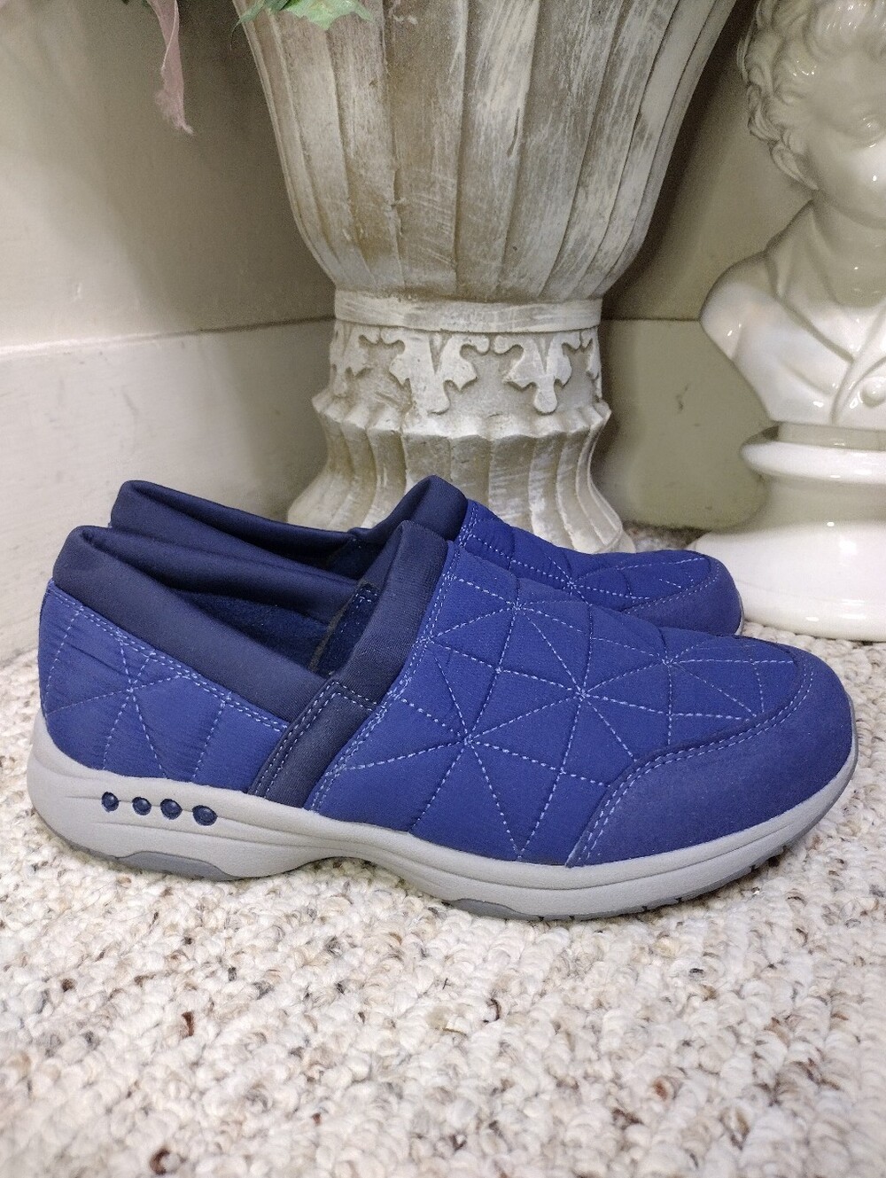 Easy Spirit Telise 2 Blue Slip-On Quilted Comfort Sneakers for Women